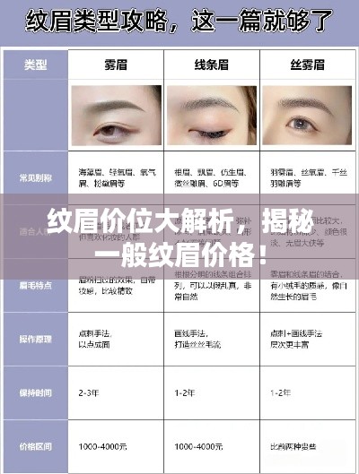 纹眉价位大解析，揭秘一般纹眉价格！